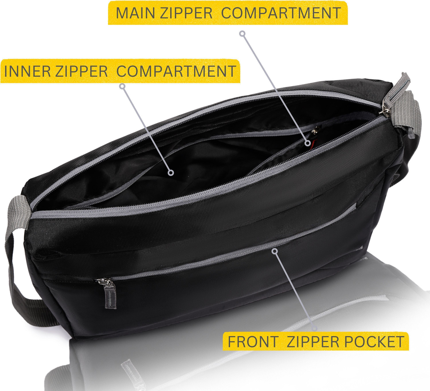 Image of FAMEUS Black Messenger Bag Stylish Light Weight Unisex Laptop Bag -Travel /Office /Business /College