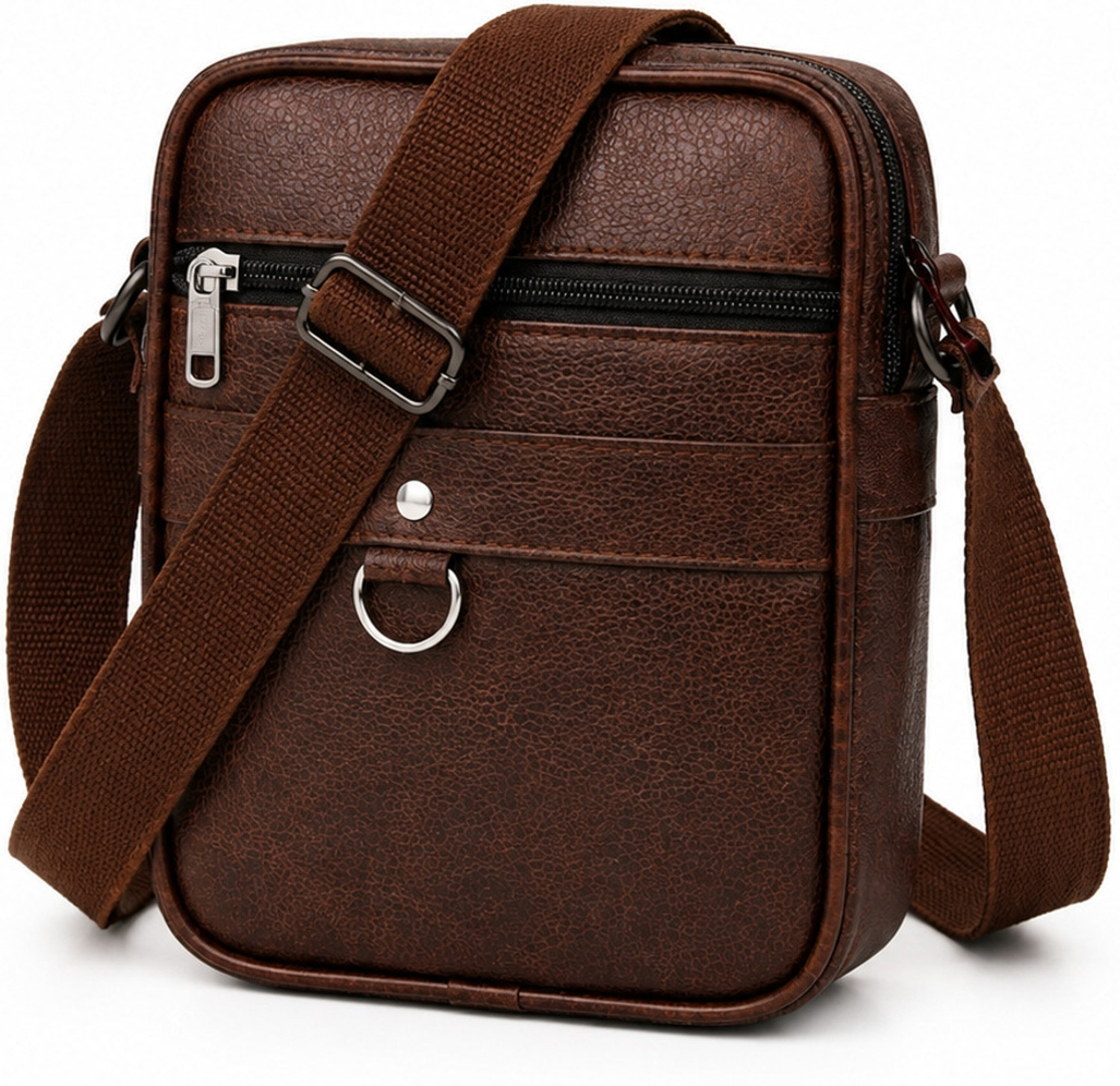 Image of CRAR ENTERPRISES Brown Sling Bag Premium PU Leather Sling Bag for Men | Crossbody Travel Messenger Side Bag