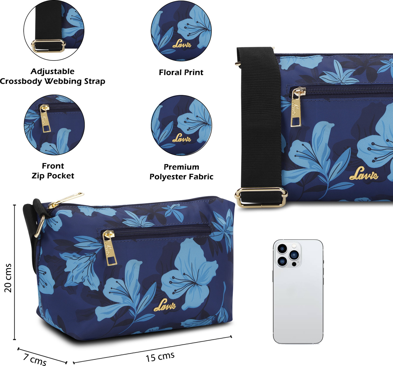 Image of LAVIE Blue Sling Bag Trixie