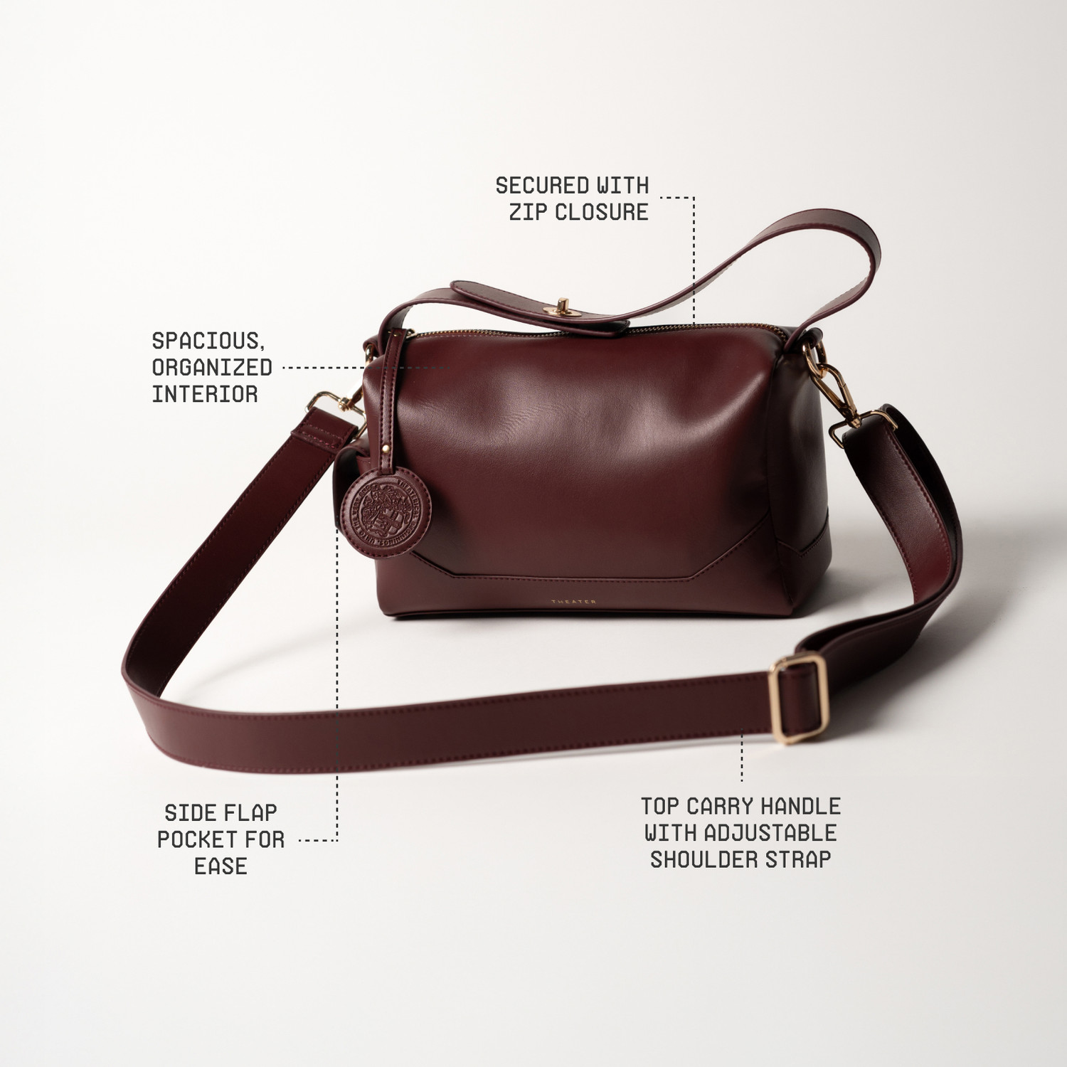 Image of Theater Maroon Sling Bag Bonbon Cherry Women Sling Handbag