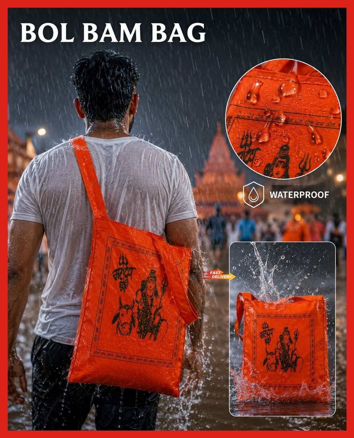 Hmd collection Orange Shoulder Bag Bol bam yatra bag Orange