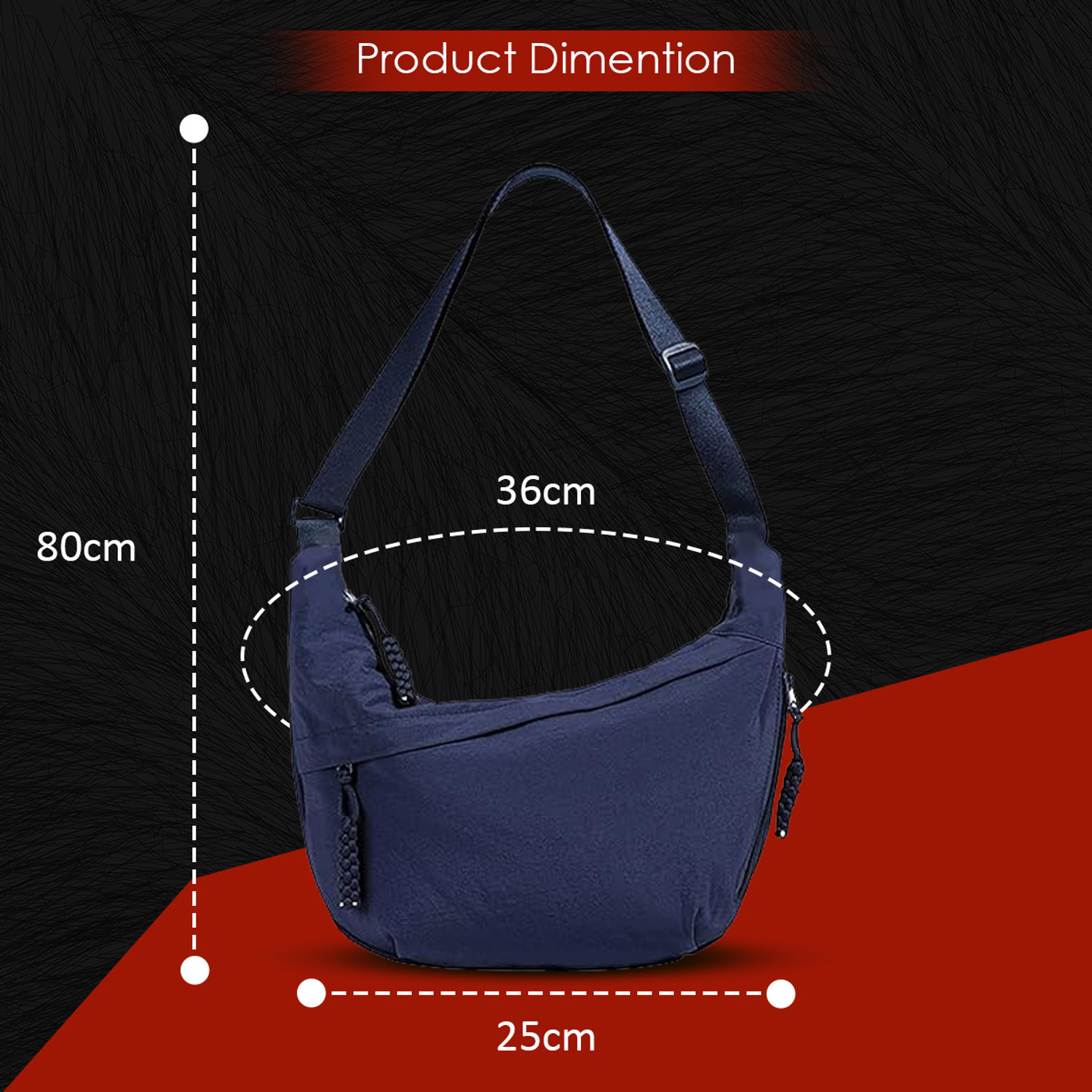 Image of He Hari Blue Sling Bag Travel Crossbody Crescent Bags for Women (Navy blue)