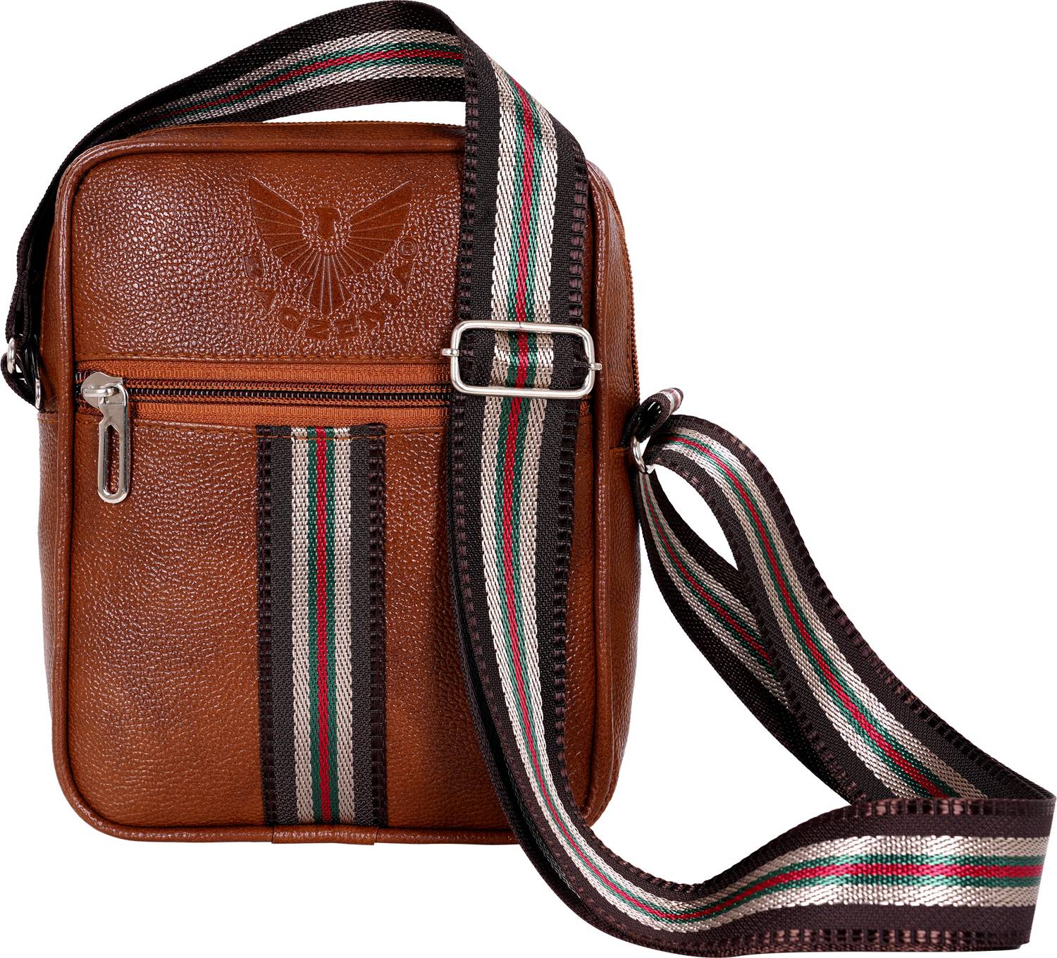 Bagzenia Tan Messenger Bag Vegan Leather Crossbody Shoulder Bag