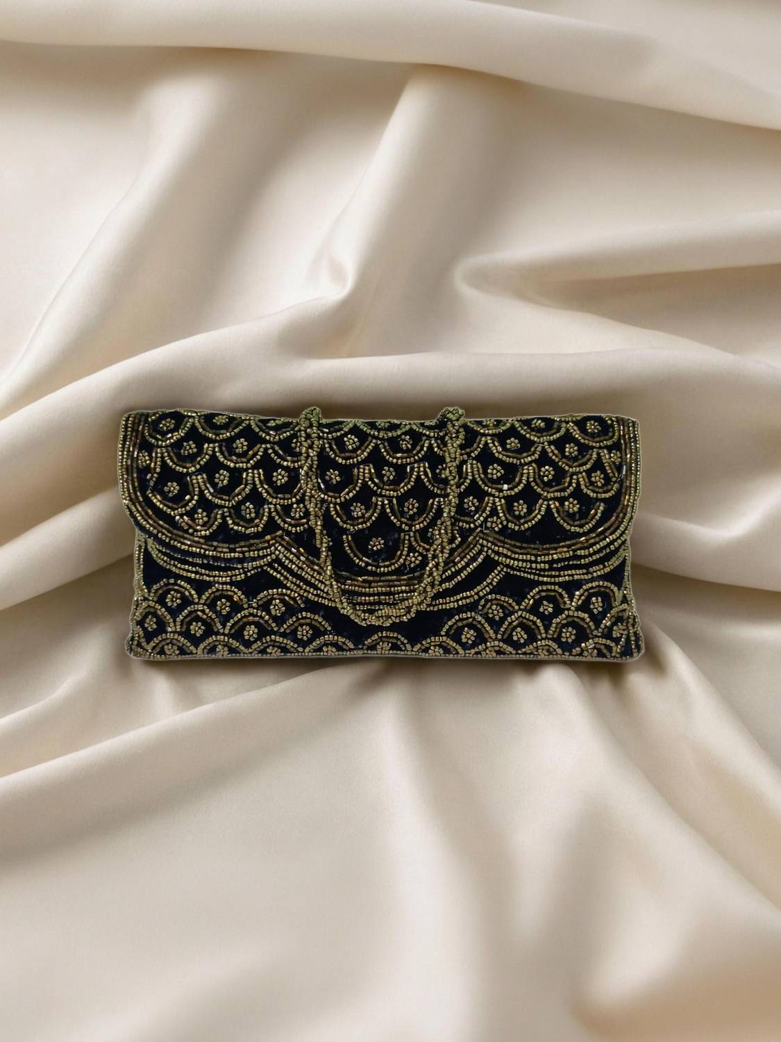 25DEGREE N Black Sling Bag |Shoulder bag| Envelope Purse |Bridal hand clutch with Sling