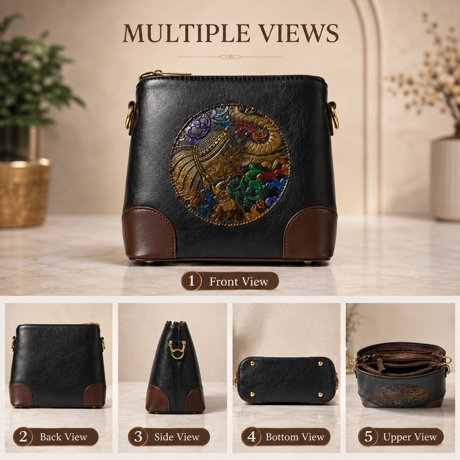 Image of AJ COL Black Sling Bag Black women sling bag