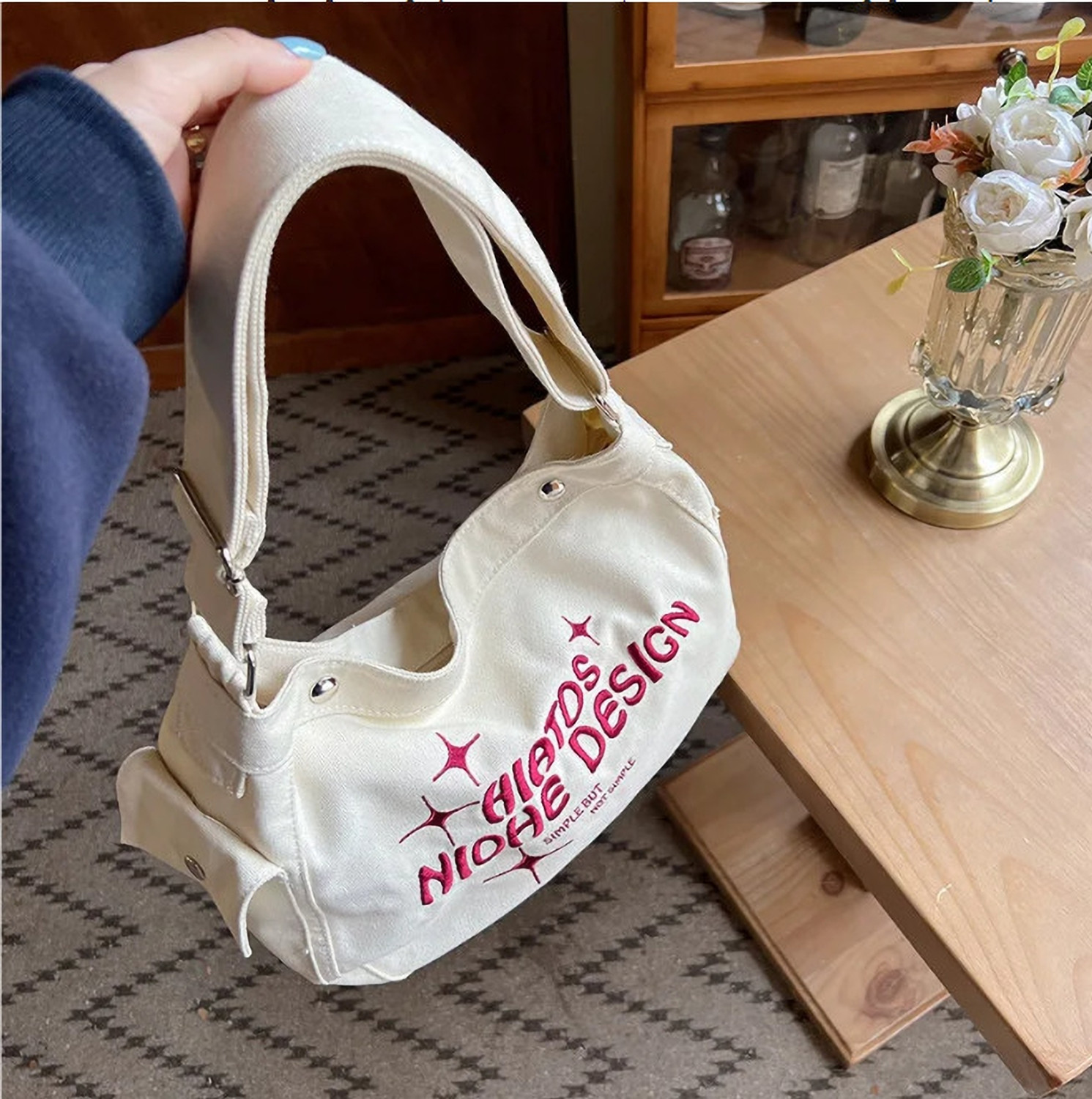 Image of LIZIQI Red Sling Bag Trendy Designer korean sling bag for women ladies purse
