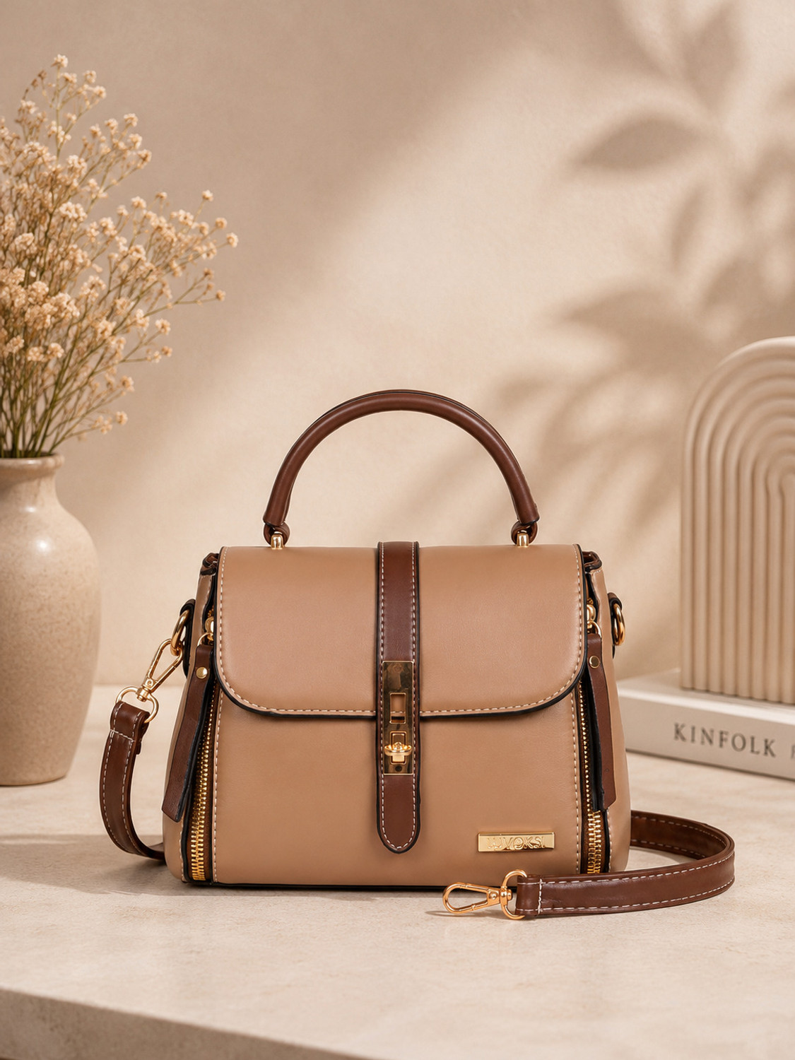 LUVOKSI Beige, Brown Sling Bag Cityeze