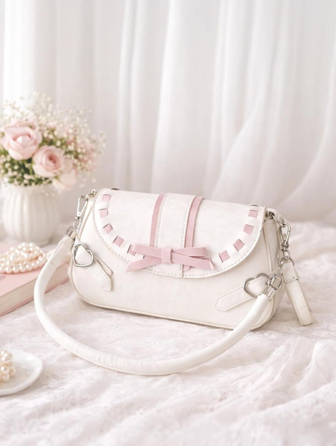 Image of Diva Dale White Sling Bag Stylish Trendy Premium Unique Gen-Z Cute