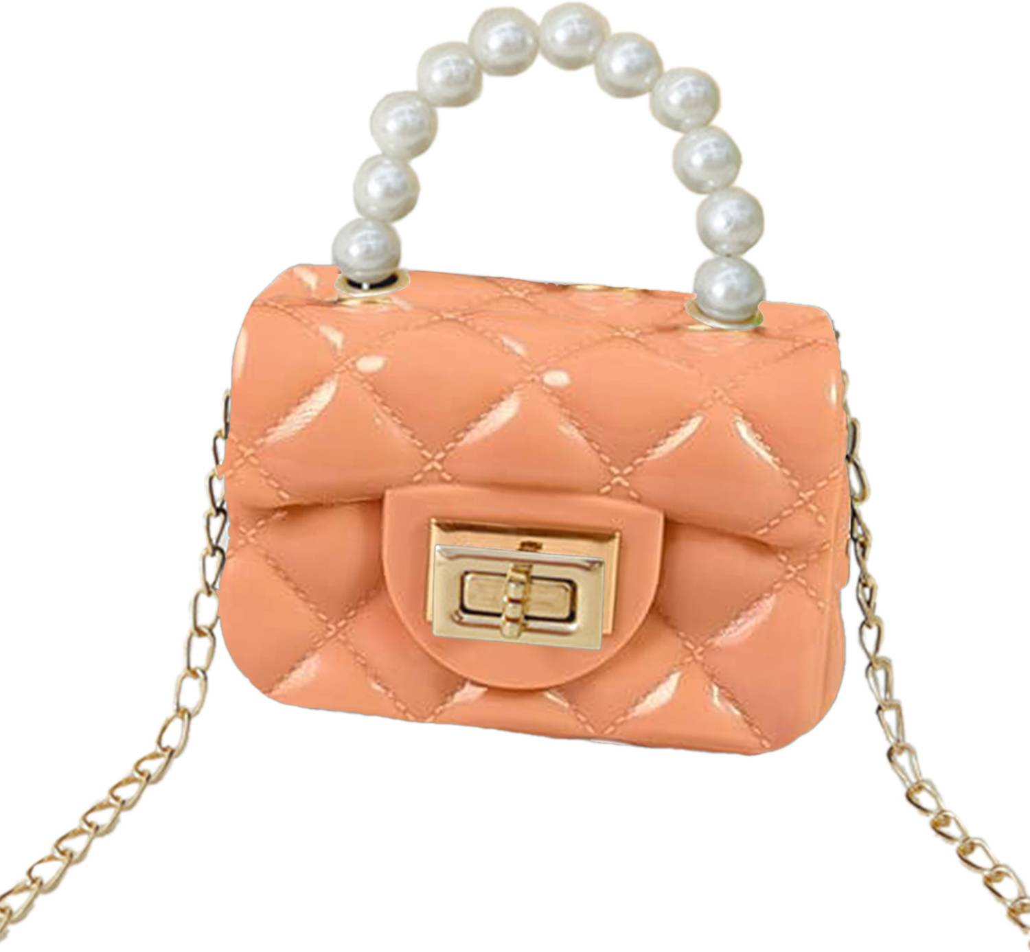 BABYMOON Pink Sling Bag Kids Jelly Sling Purse Fashion Handbag (9x13x5 CM)