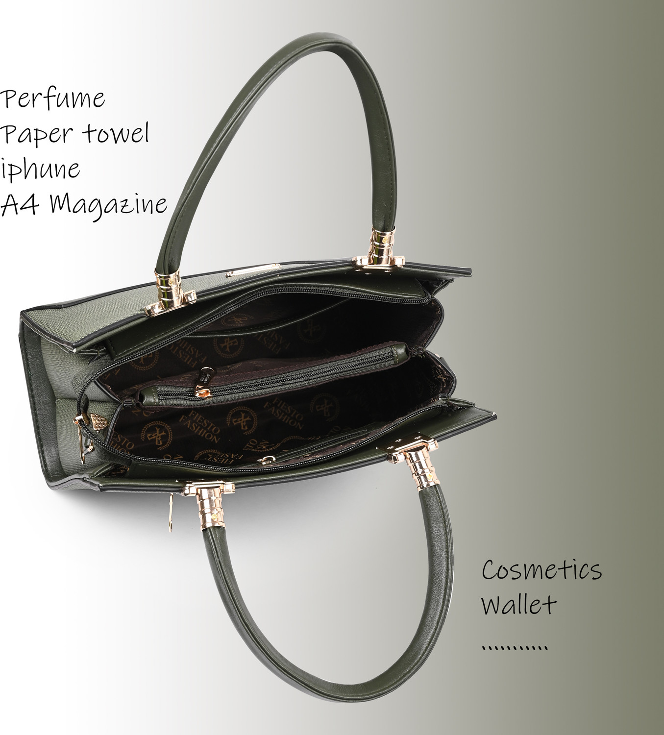 Image of Fiesto fashion Green Hand-held Bag For women and Girls