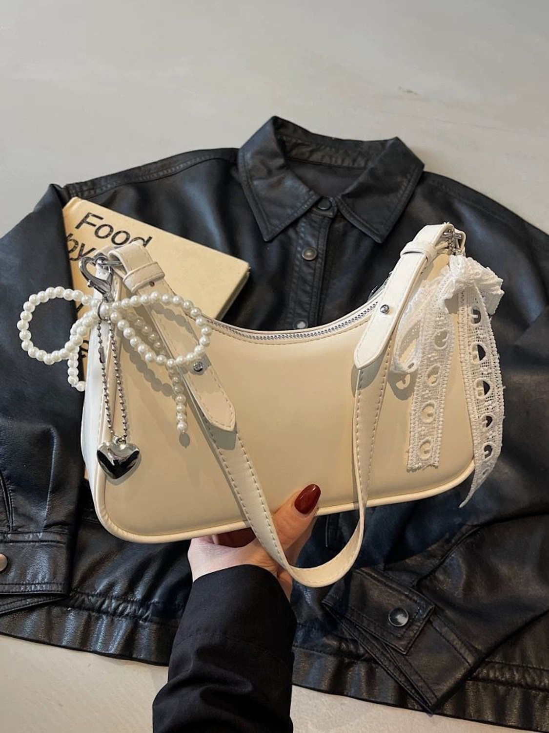 Image of StyleForevr White Sling Bag Korean Sling Bag Or Shoulder Bag For Women /Girls With Bag Charm