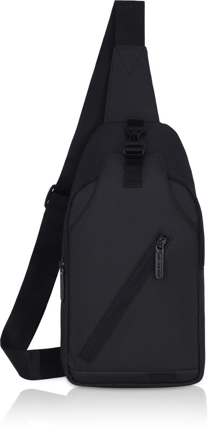 Image of WILDHORN Black Shoulder Bag Sling Crossbody Bag for Men, Stylish Chest Shoulder Bag for Men Women