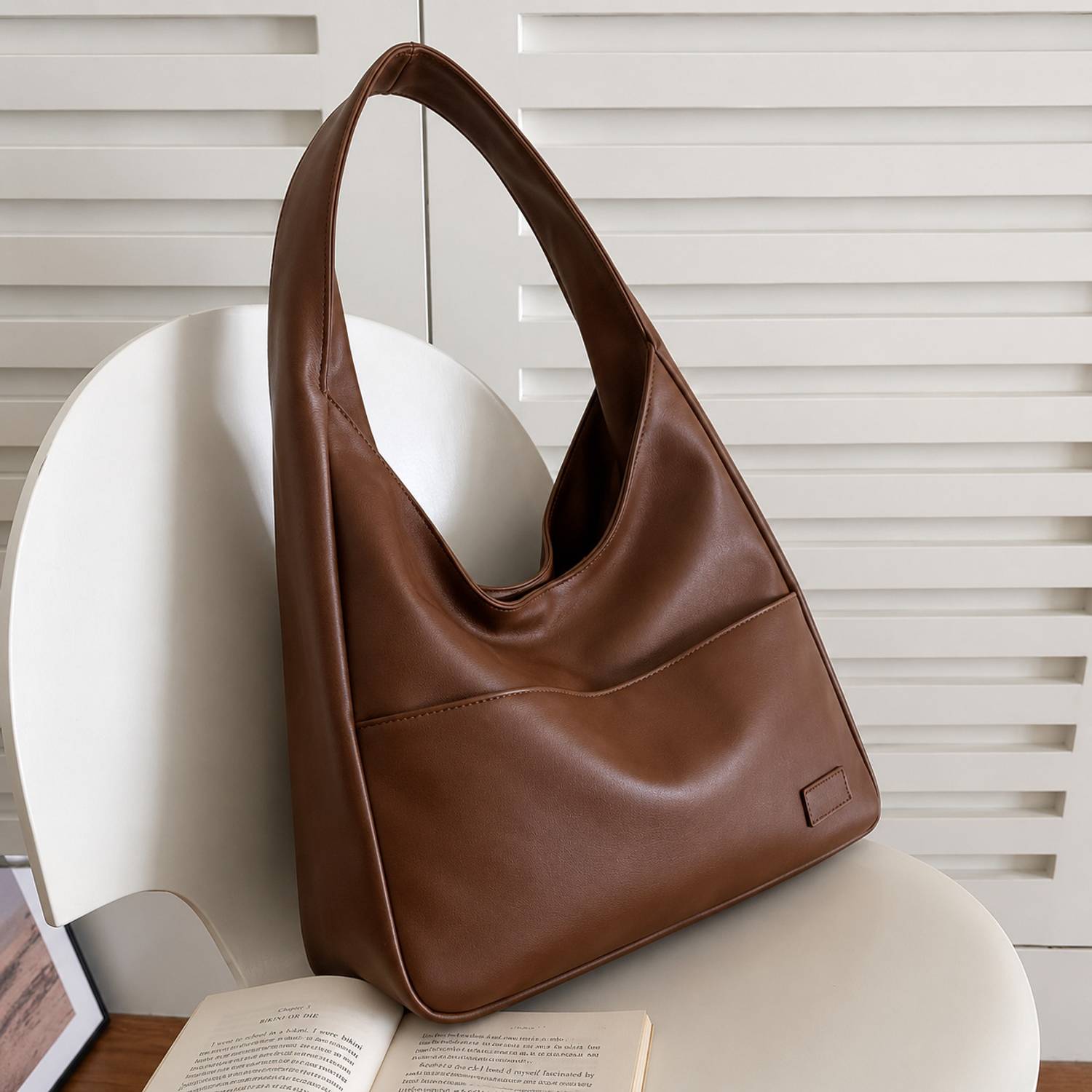 SIMPLEGALS Brown Tote Women Daily Use Bag - Image 1