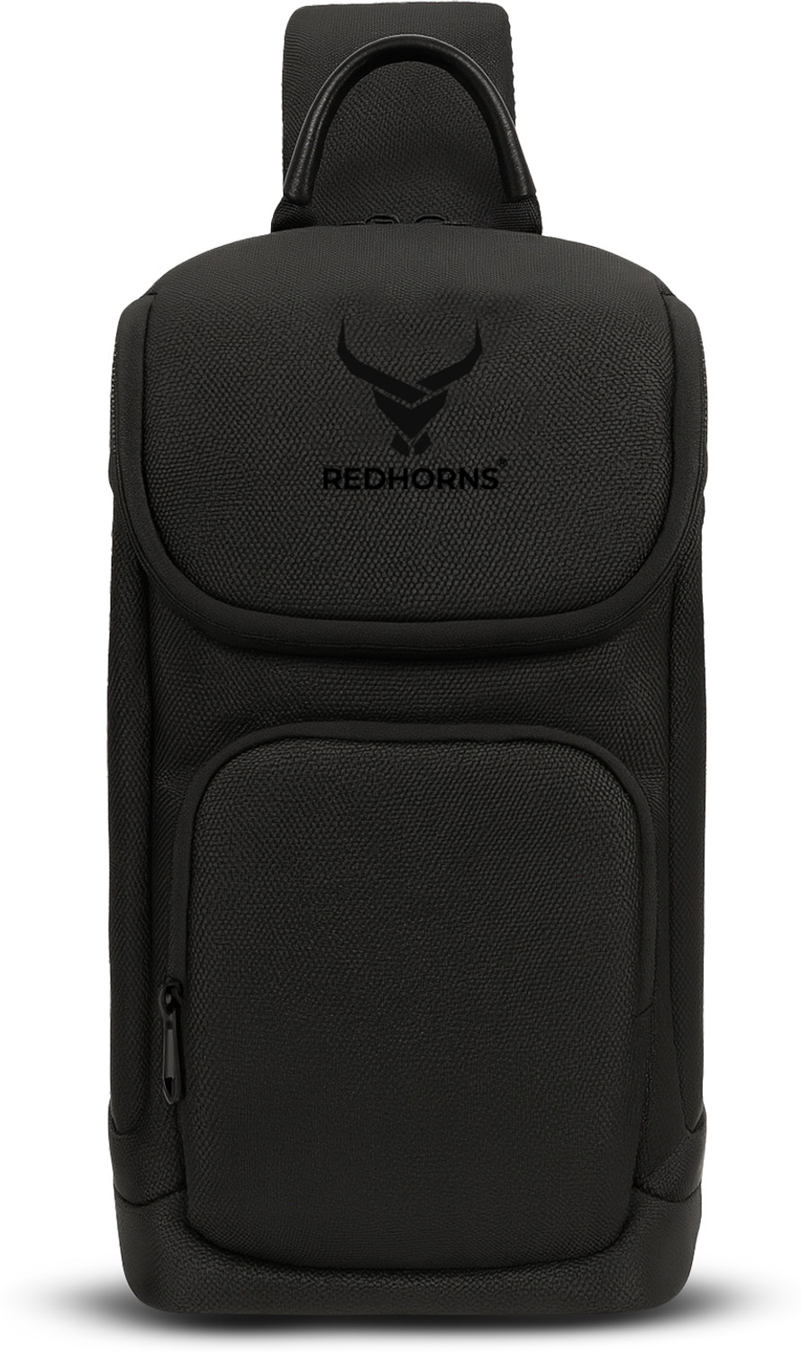 Image of REDHORNS Black Sling Bag Waterproof Cross body Bag for Unisex Travel Sling Backpack Ideal for Daily Use
