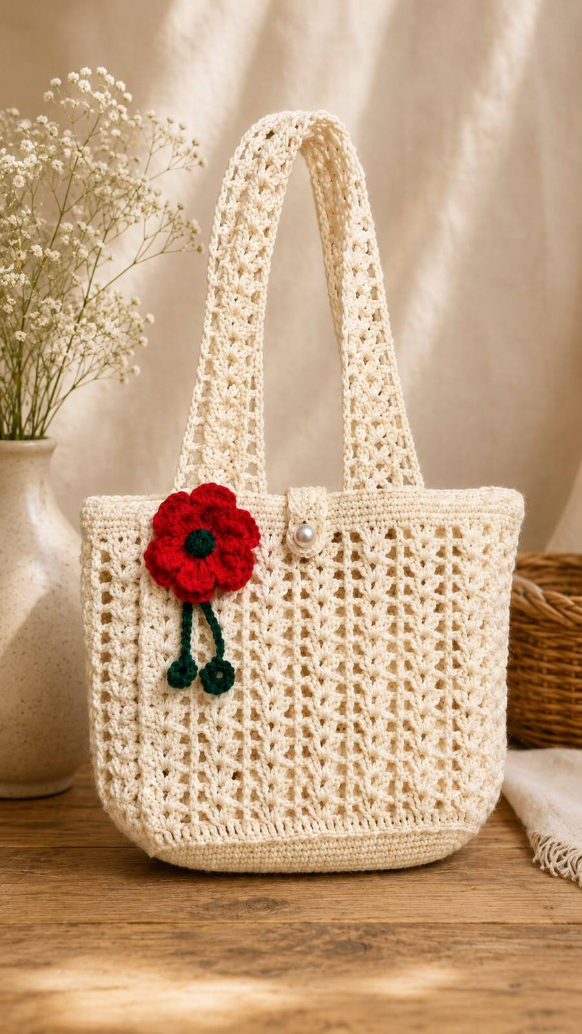 Image of Zevro Multicolor Sling Bag Rose Charm Tote Bag