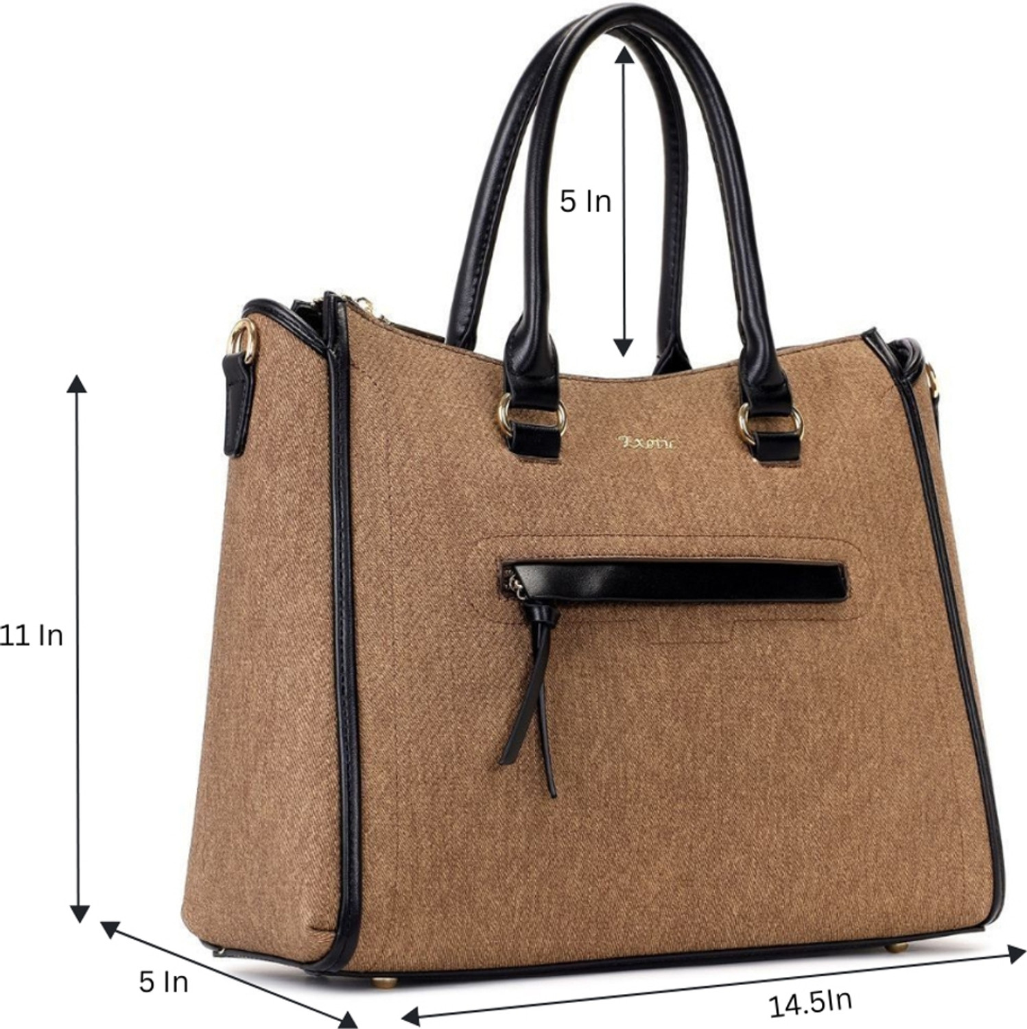 Image of Exotic Brown Tote Structured Handbag for Women Spacious Work & Laptop Elara Tote Bag