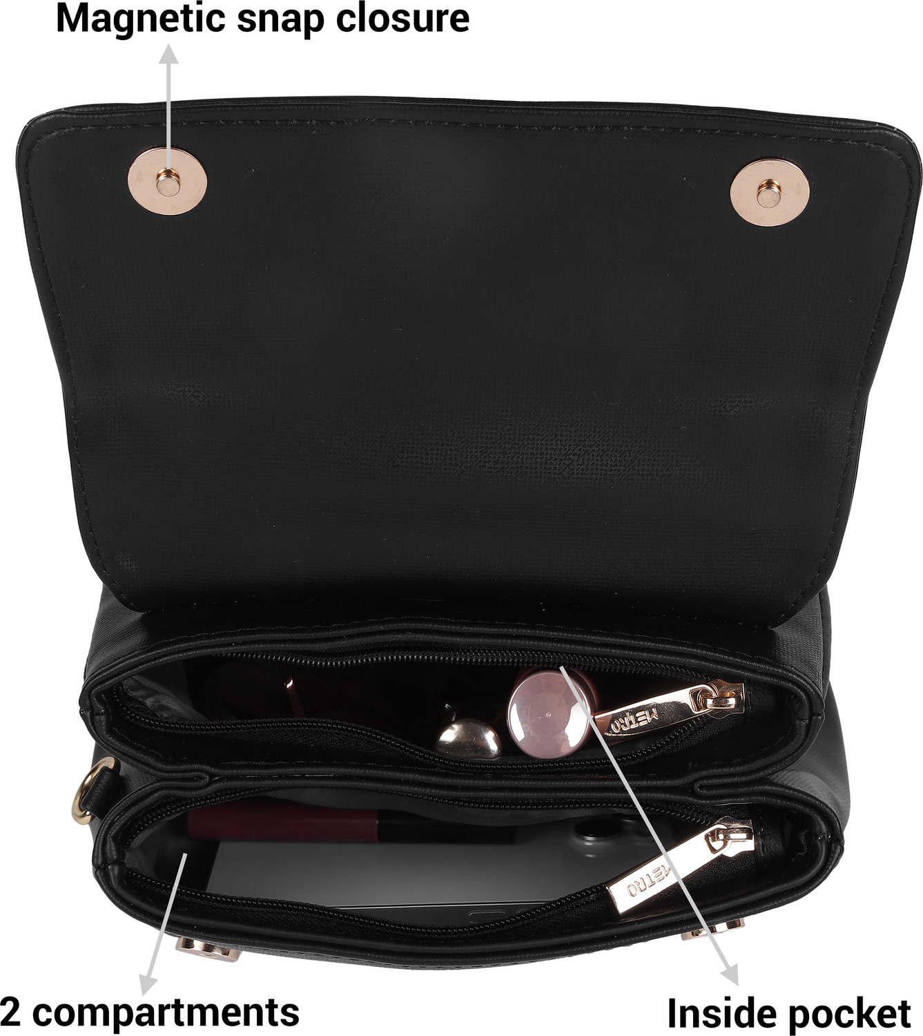 Image of METRO Black Sling Bag 230-28
