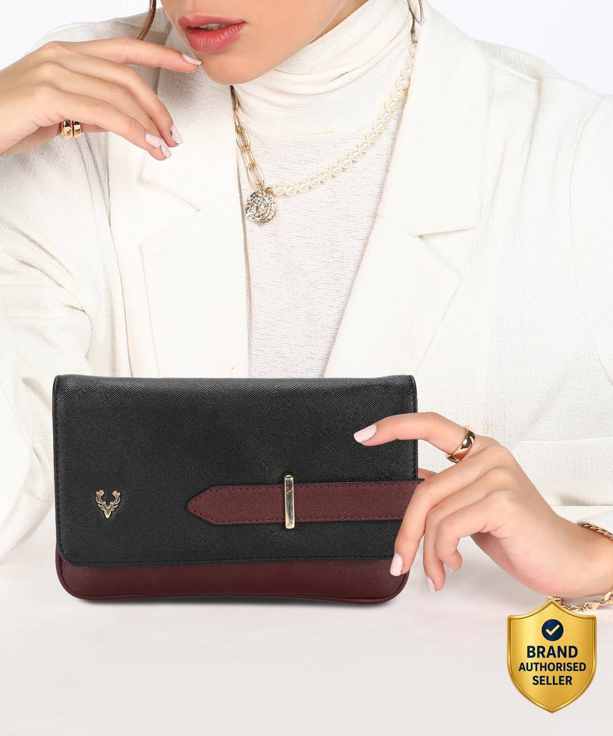 Allen Solly Black, Maroon Sling Bag AHBGFRGBZ88188