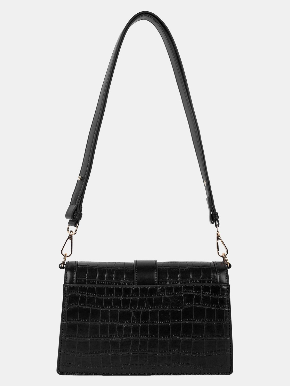 Image of LINO PERROS Black Sling Bag Womens Croco Black Hand Bag