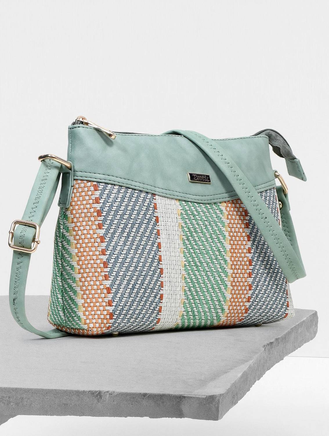 Exotic Green Sling Bag Glen Plaid Sling Bag