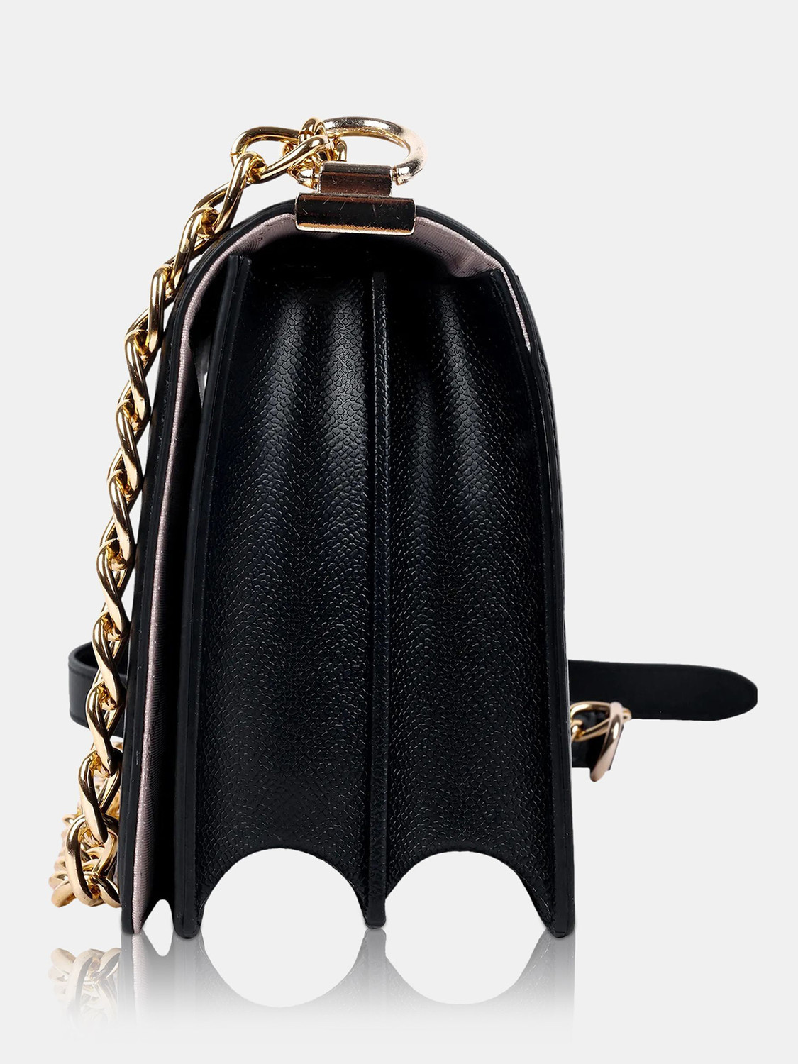 Image of LINO PERROS Black Sling Bag Womens Black Quilted Hand Bag