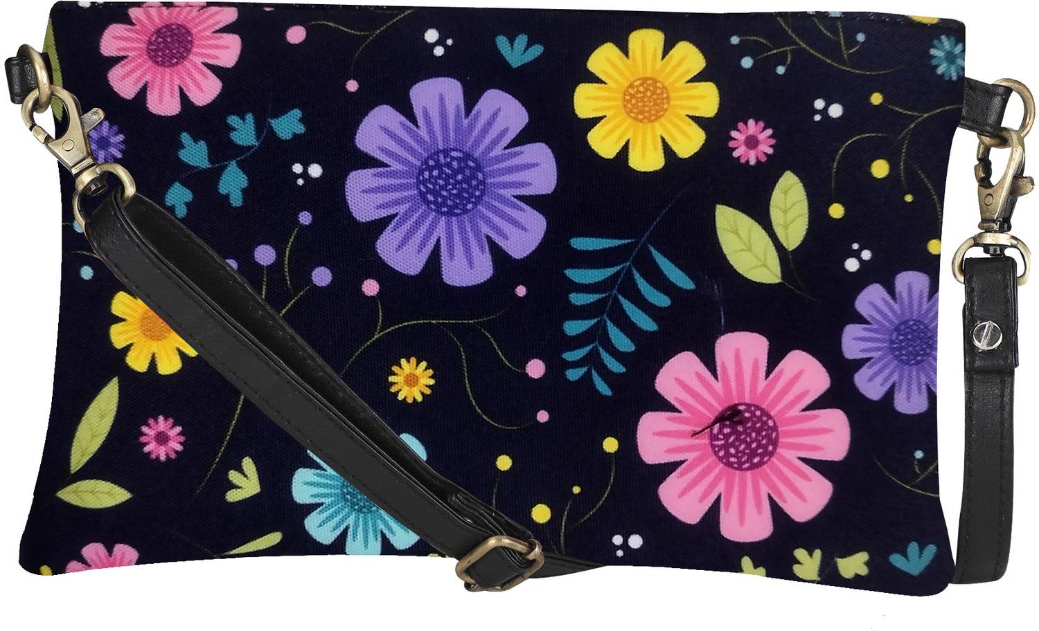 Benicia Blue, Pink Sling Bag Poly Cotton Premium Sling Bag | Poly Canvas Sling Bag for Women