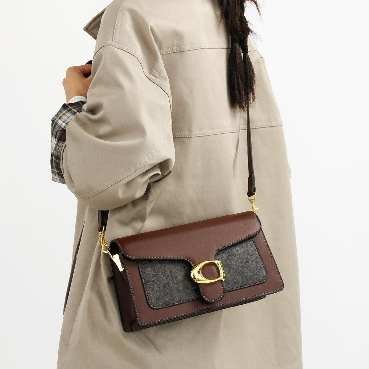 Image of Diva Dale Brown Sling Bag Trendy Style Dual-Tone Party-Wear Monogram Print