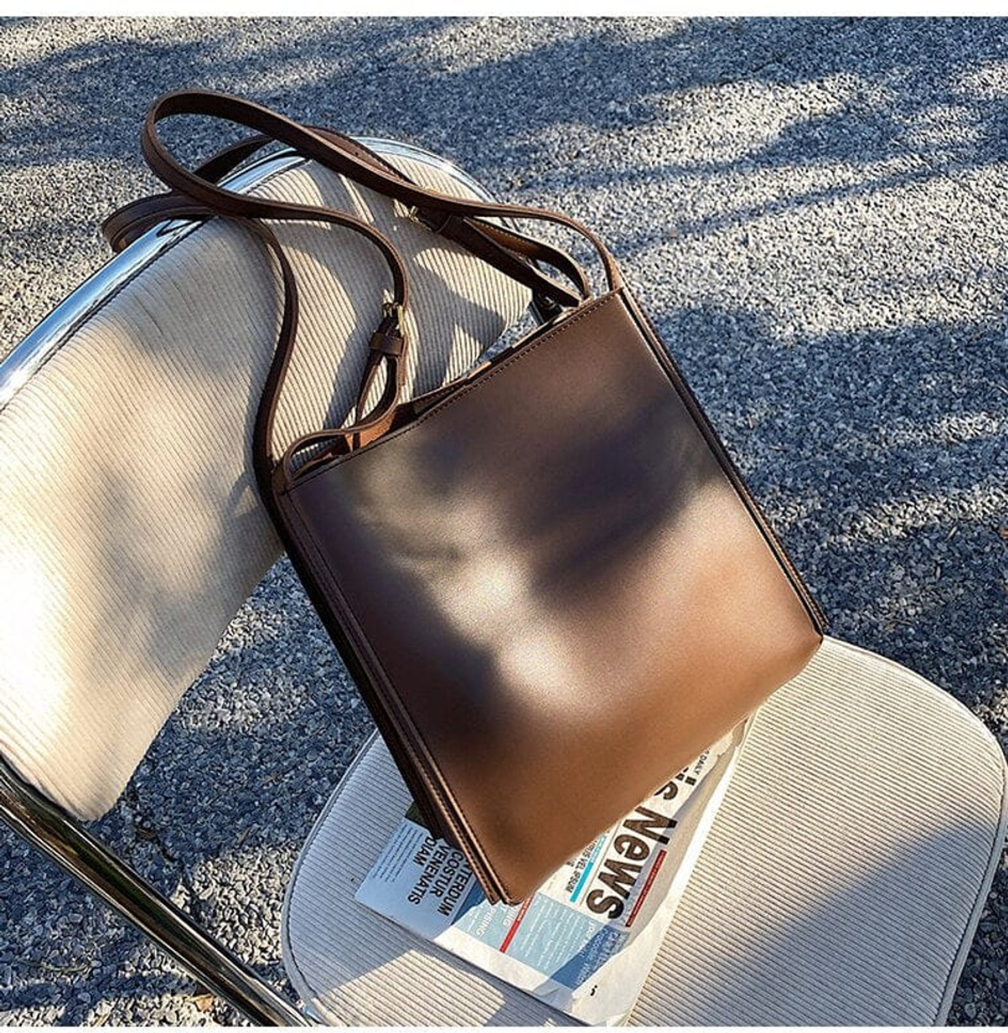 Image of LIZIQI Brown Tote Stylish Long Korean sling Bags | college bags black handbag for women