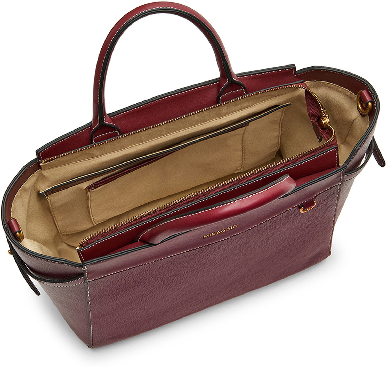 Image of Miraggio Maroon Tote Kayla Tote Bag