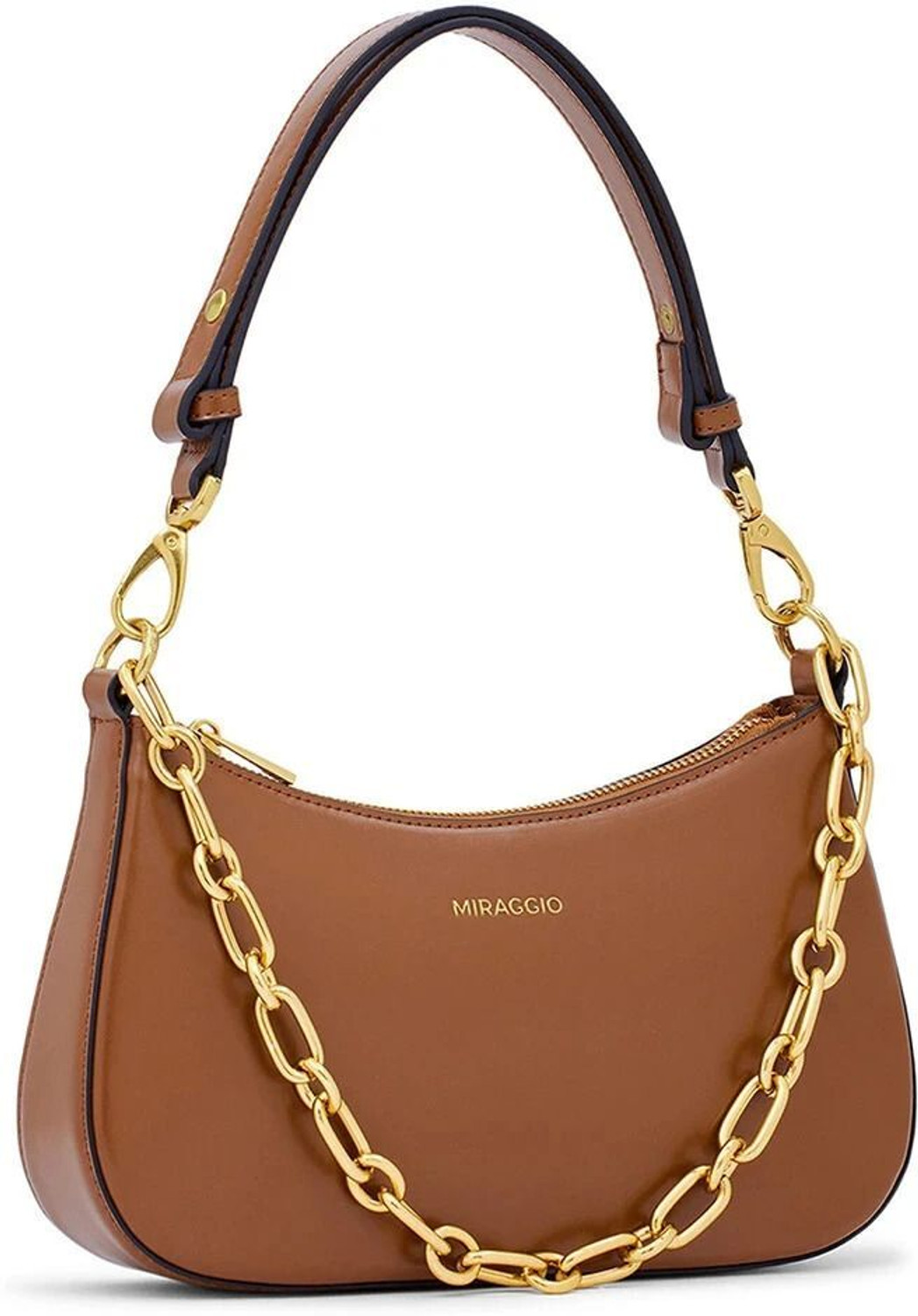 Image of Miraggio Brown Shoulder Bag Sling Bag For Women With Detachable Strap