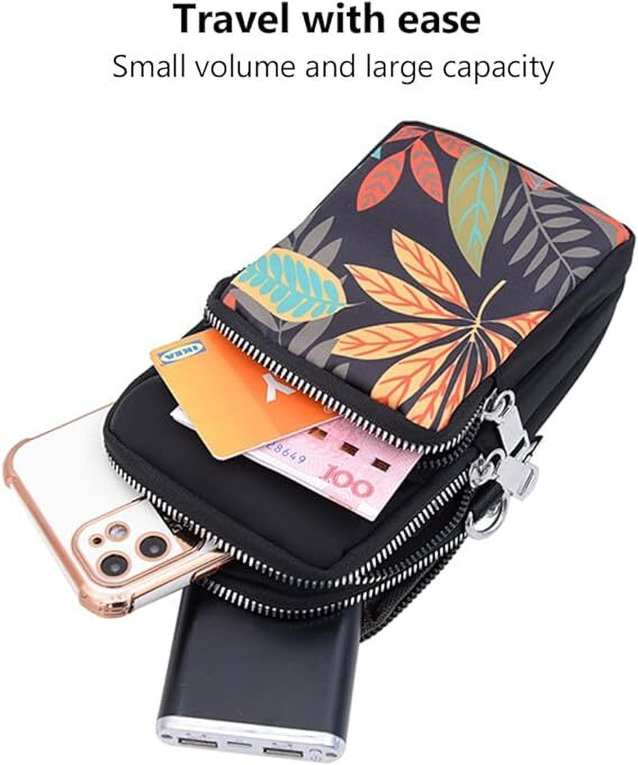 Image of valerie Multicolor Sling Bag Mobile Sling Bag - Small Crossbody Phone Bag with Dual Zip & Shoulder Strap