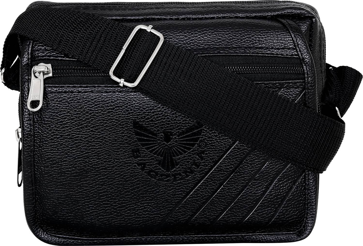 Bagzenia Black Sling Bag Chest Cross Body Bag for Men with Adjustable Shoulder Strap Handbag Sling Bag