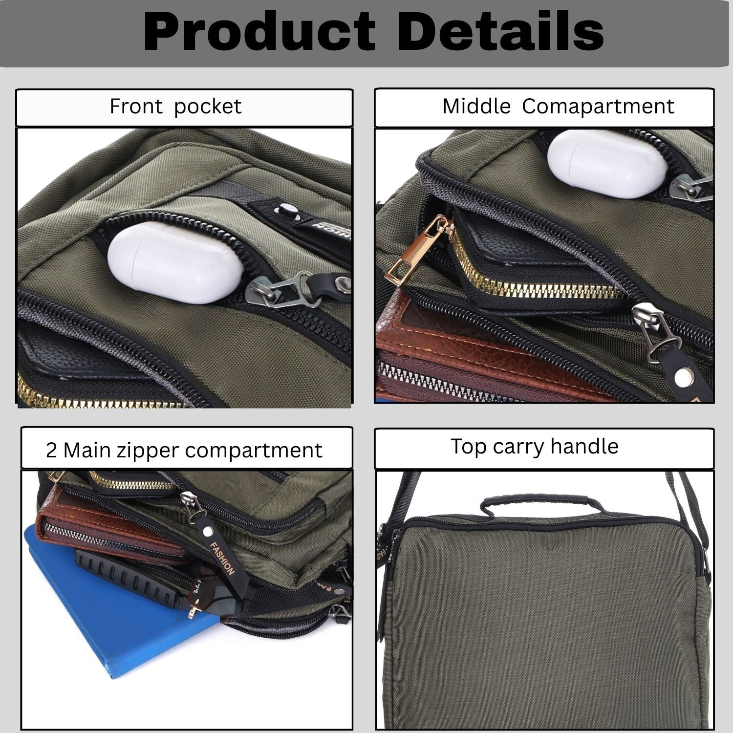 Image of MENSCH Green Sling Bag SLING BAG