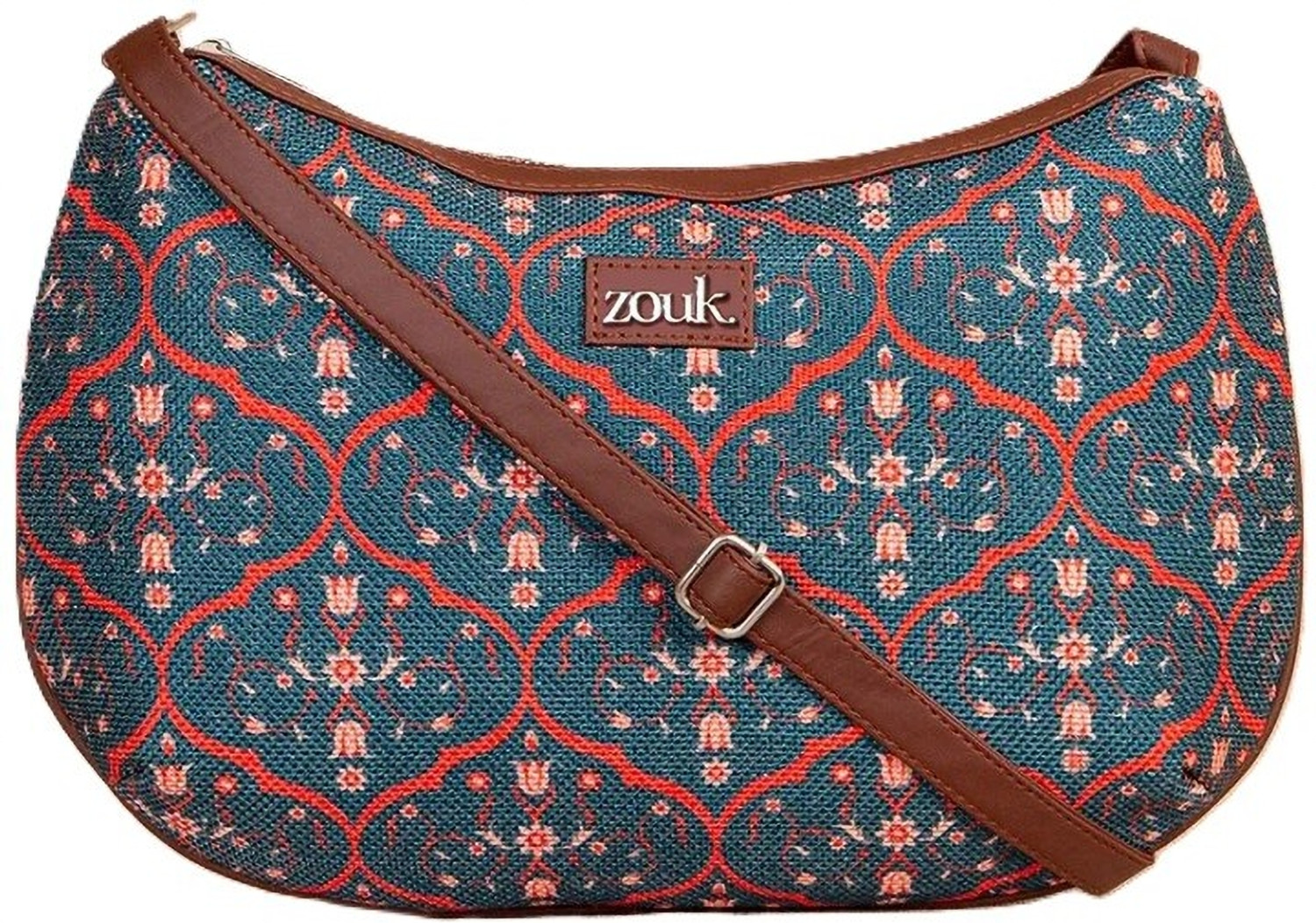 Image of ZOUK Blue Shoulder Bag 100% PeTA Approved Vegan Leather Space Blue Printed Shoulder Bag For Women
