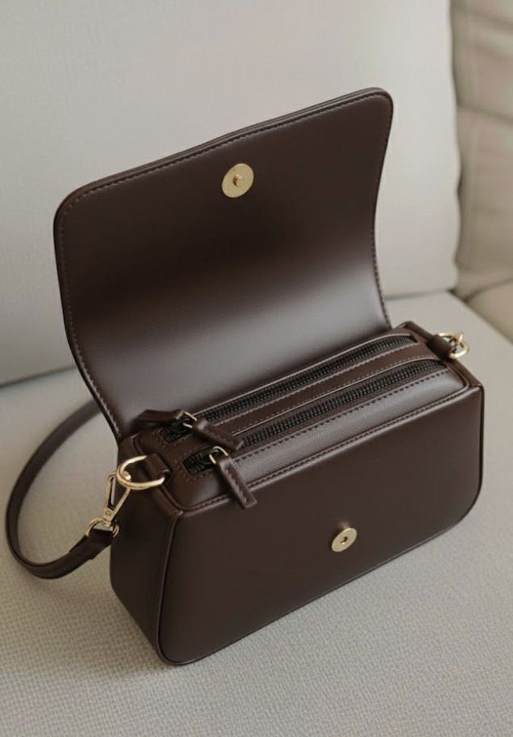 Image of BLVCK THREADZ Brown Sling Bag Classic Brown Sling Bag for Women