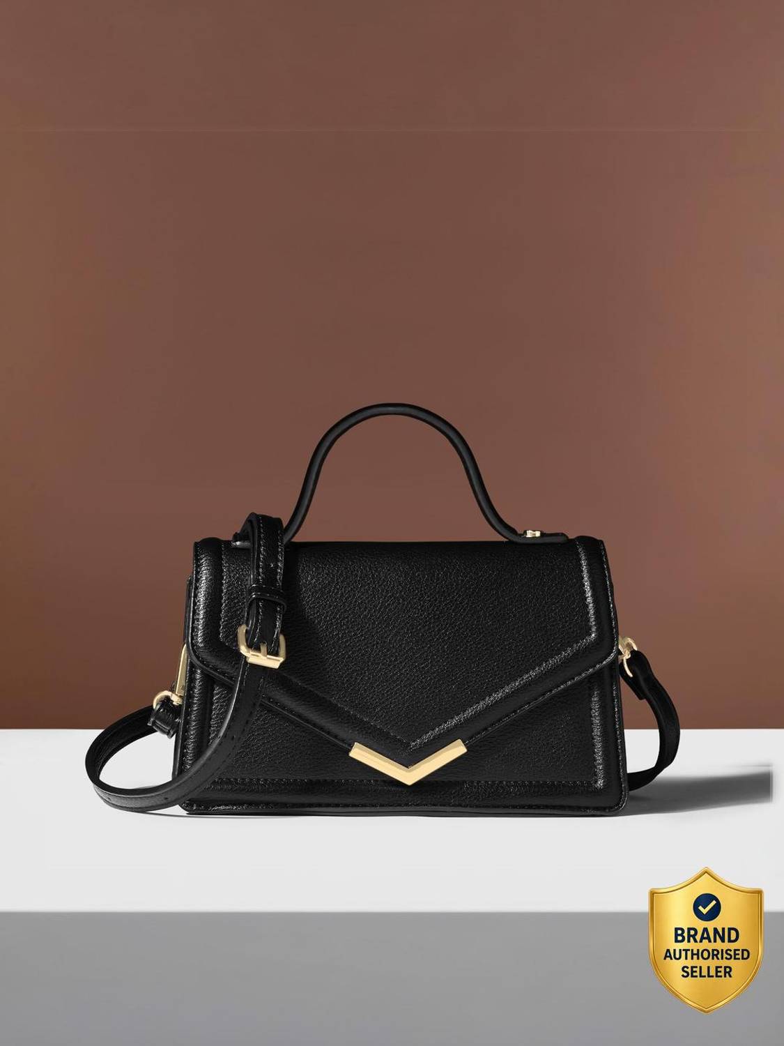 ACCESSORIZE LONDON Black Sling Bag Women's Black Top Handle Satchel Sling Bag