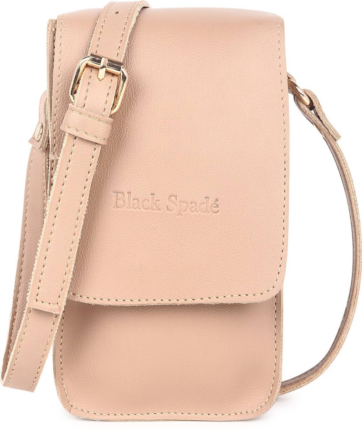 black spade Beige Sling Bag Mobile Crossbody