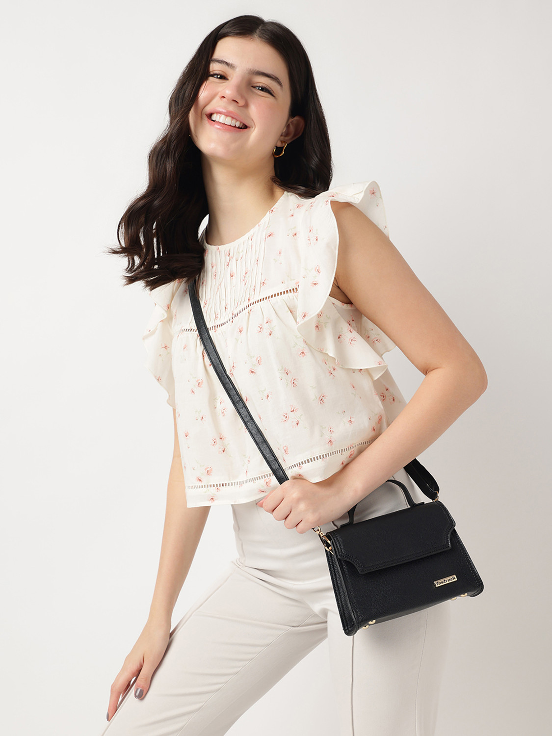 Image of Fastrack Black Sling Bag Solid