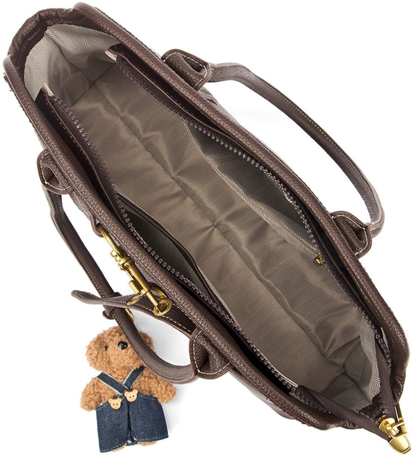 Image of LINO PERROS Brown Tote Avril Ivory