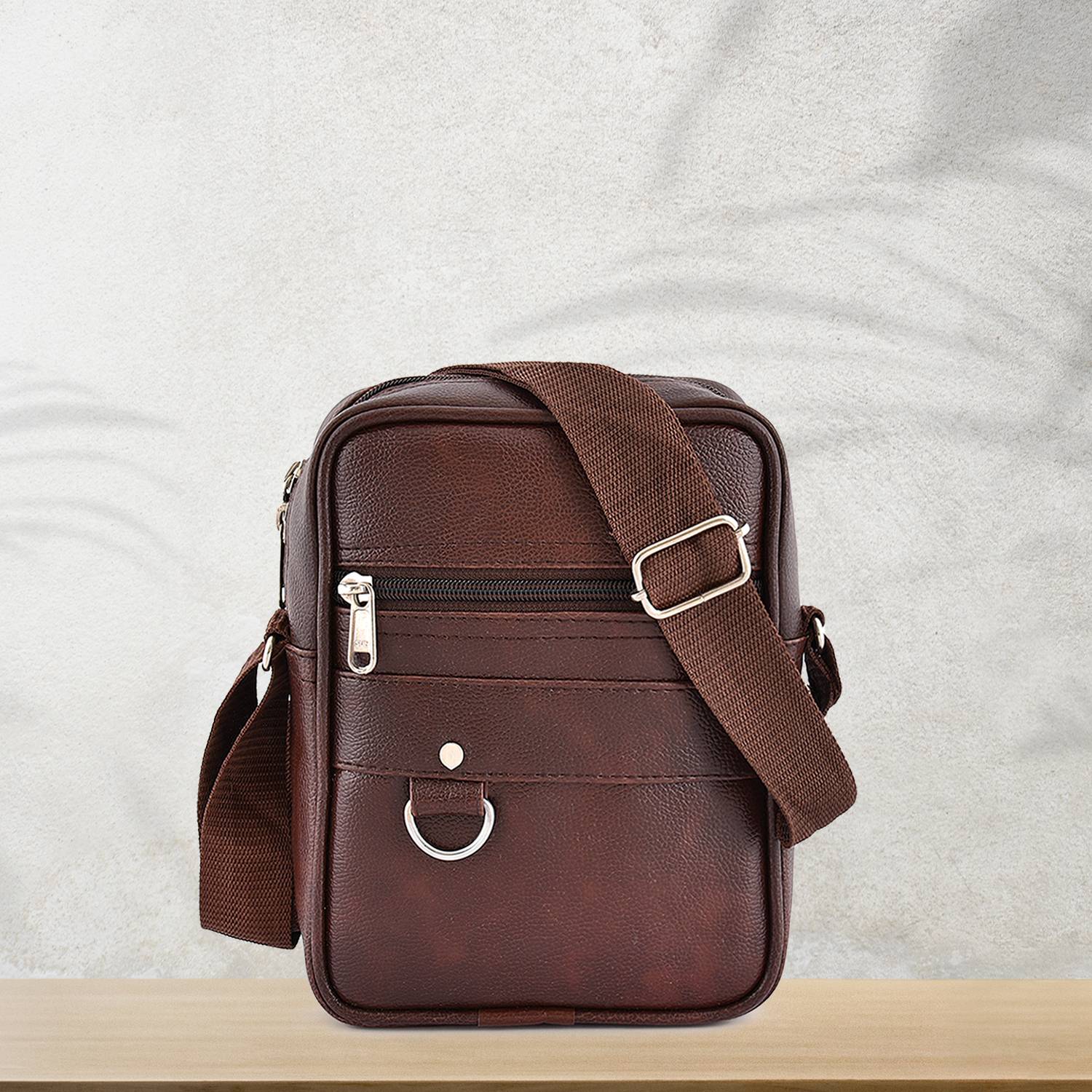 Alina Men & Women Brown Shoulder Bag