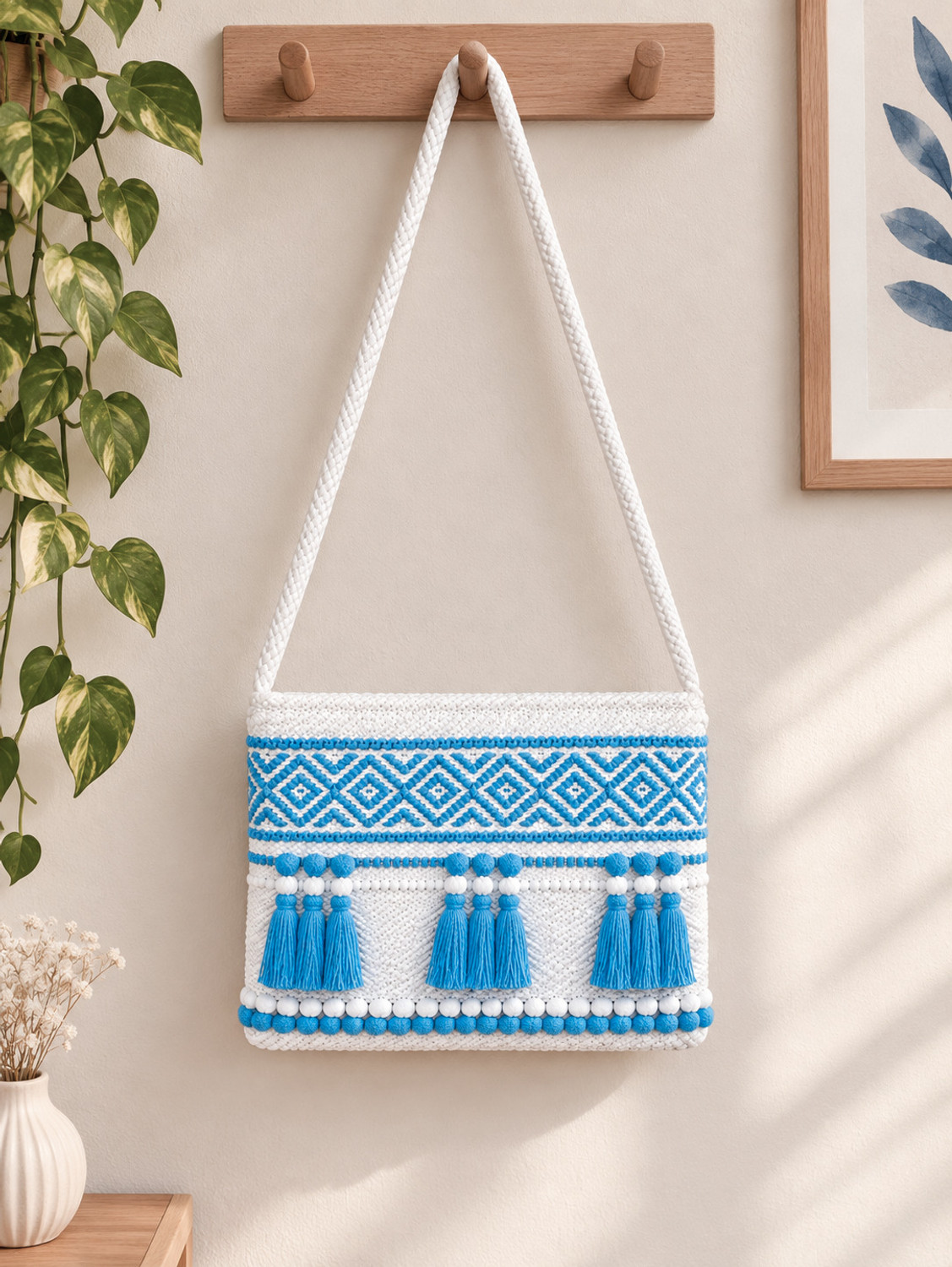 Image of TARA HANDLOOM Multicolor Women Sling Bag Sky Diamond Sling Bag