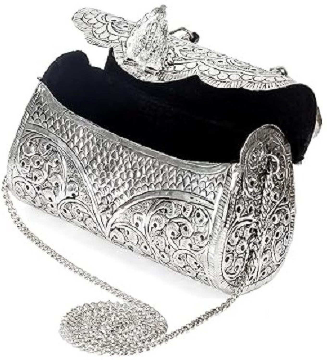 Image of MLS HANDICRAFTS Party, Casual Silver Clutch