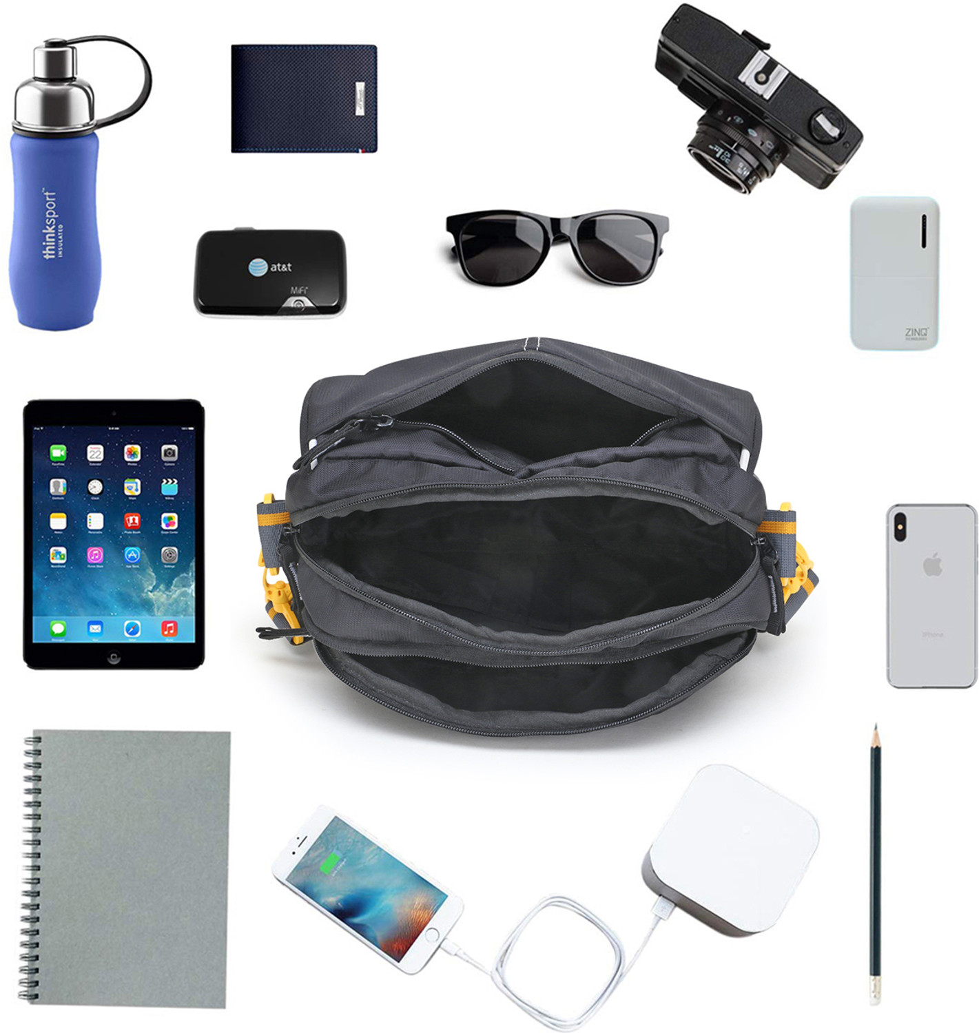 Image of DEZiRE CRAfTS Black Sling Bag Stylish Shoulder Crossbody Chest Messenger Bag Waterproof for Men and Women