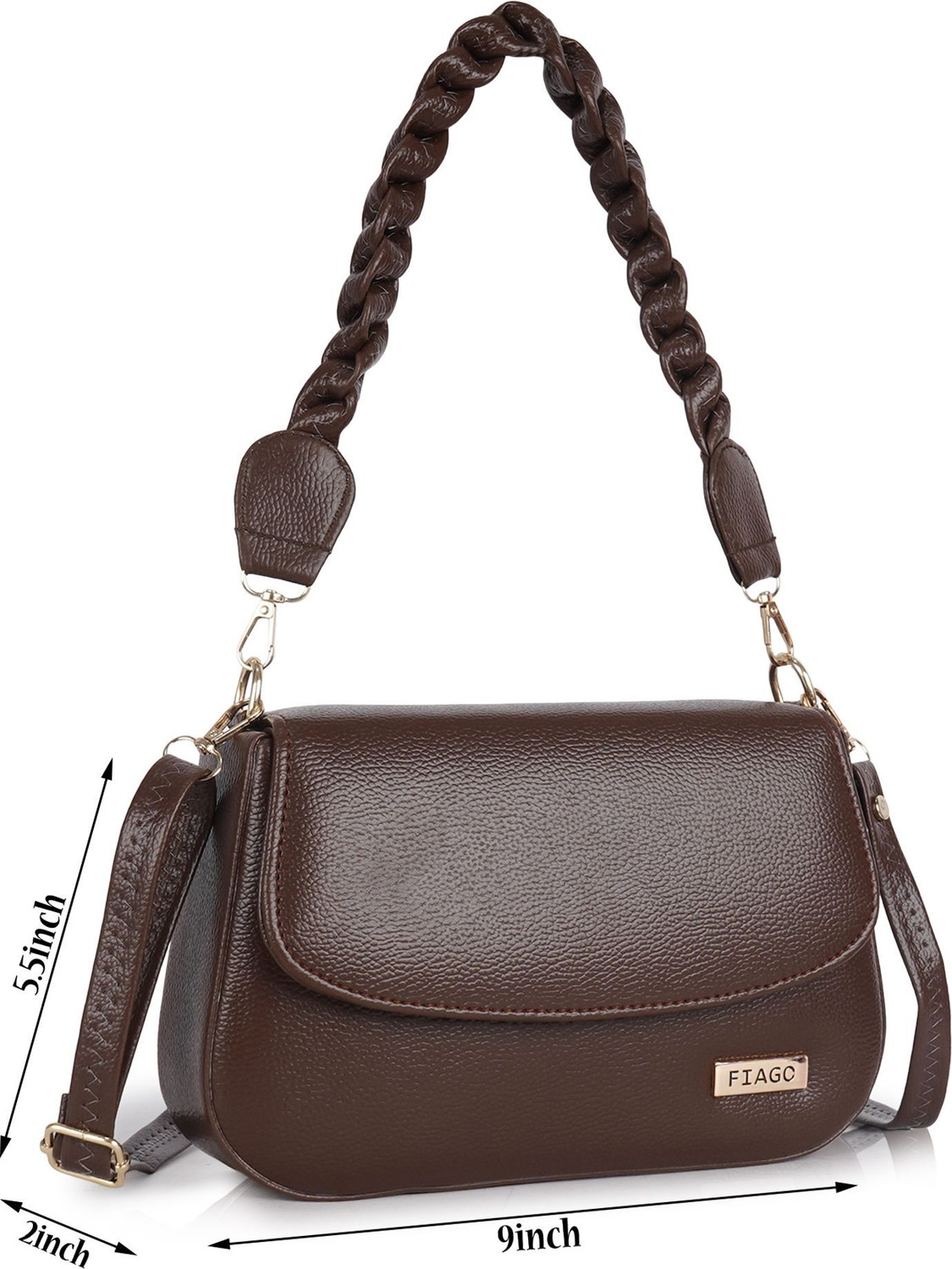 Image of FIAGO Brown Sling Bag Classic Women's - Lightweight, Stylish, and Spacious Design