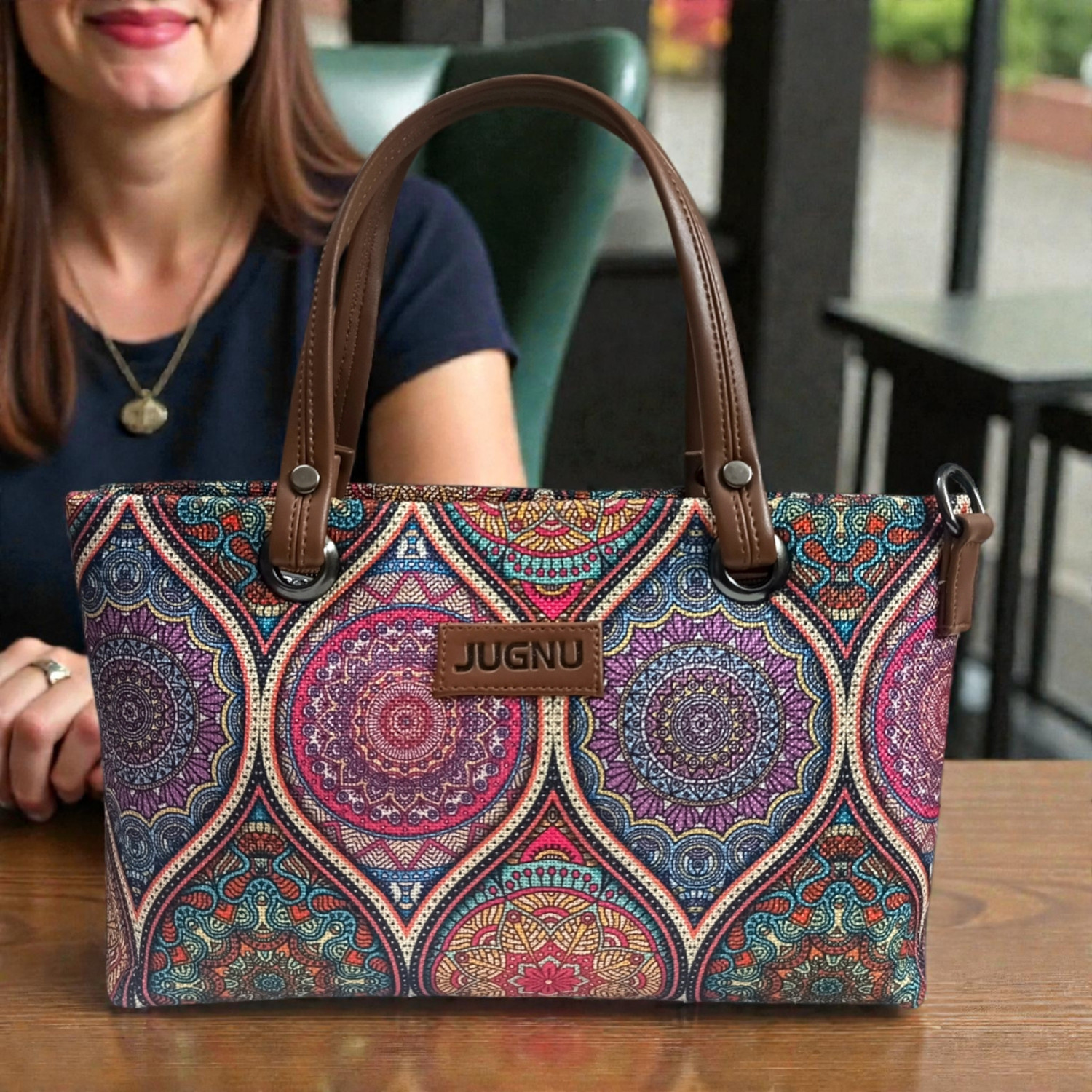 Image of Jugnu Maroon Sling Bag Women Handicraft Mandala Design Stylish Sling Bag for Daily Use
