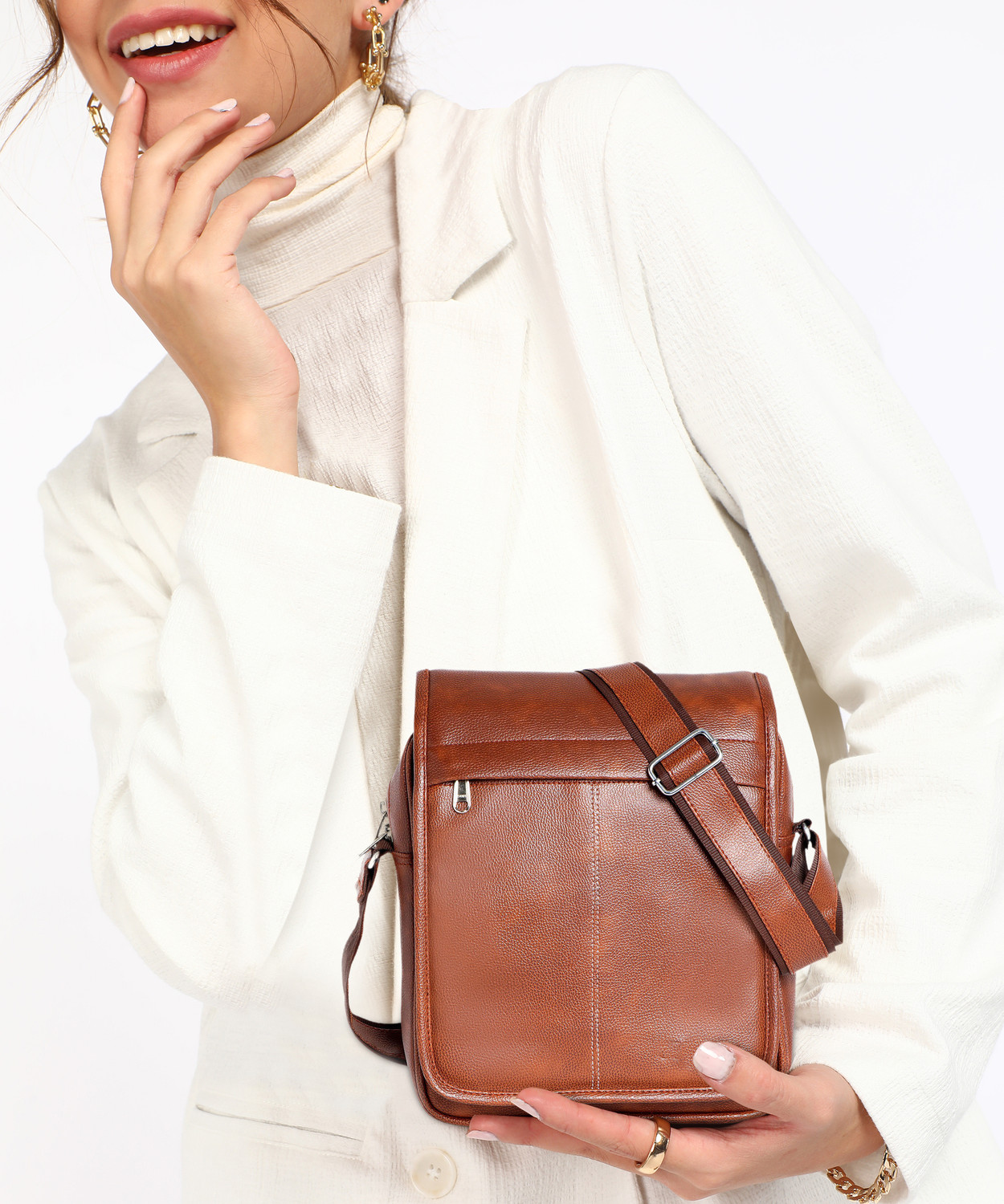 Image of PARAVEL Tan Sling Bag Men Sling Bag-Extra Large
