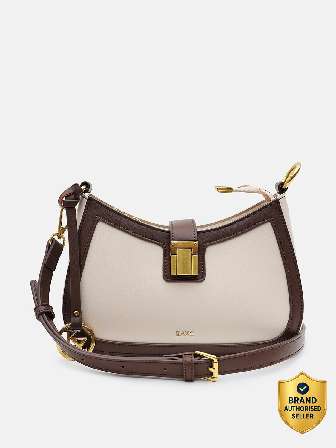 Image of KAZO White Sling Bag DT0847OFWTBRN
