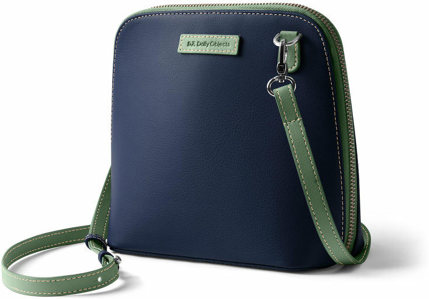 Image of DailyObjects Blue Sling Bag Handcrafted Crossbody Purse with Zip Closure Safety-Adjustable Detachable Straps