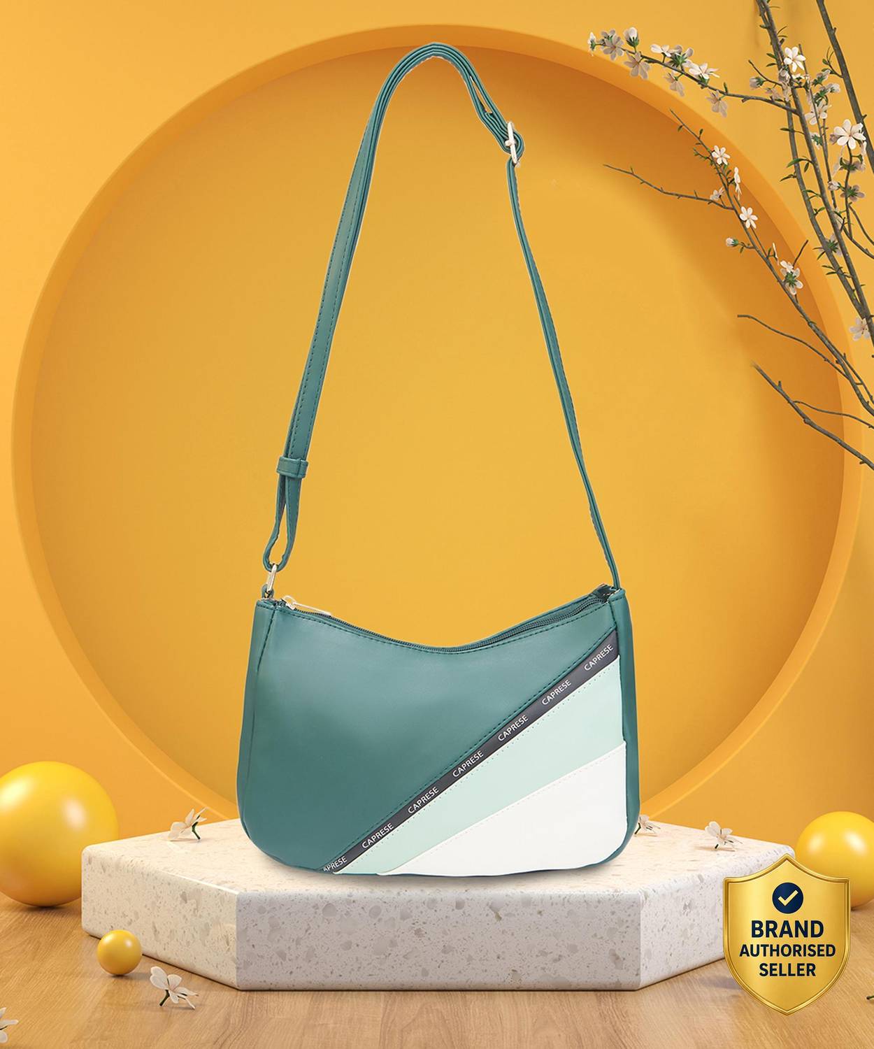 Caprese Green Women Sling Bag Crossbody Medium Bottle Green
