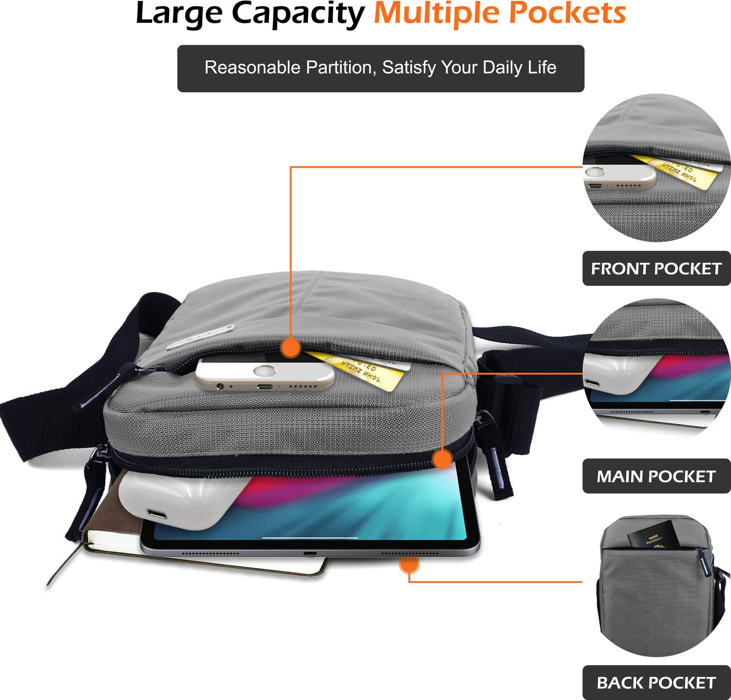 Nabaat Grey Sling Bag - Image 5